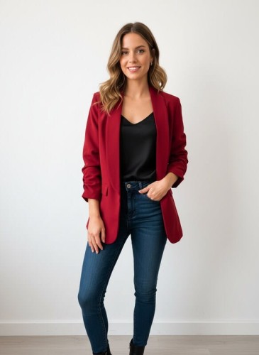 Elegancka Marynarka damska  bordowa - rozmiar uniwersalny